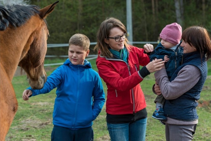 Cours d'hippothérapie.